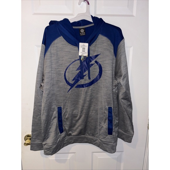NHL Other - Tampa Bay Lightning NHL Performance Hoodie Gray & Blue Large Pullover Athletic